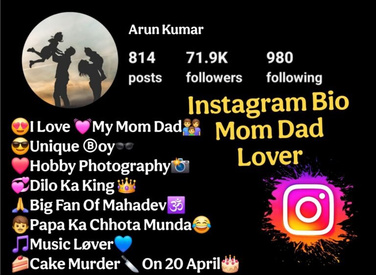 Instagram Bio Mom Dad Lover